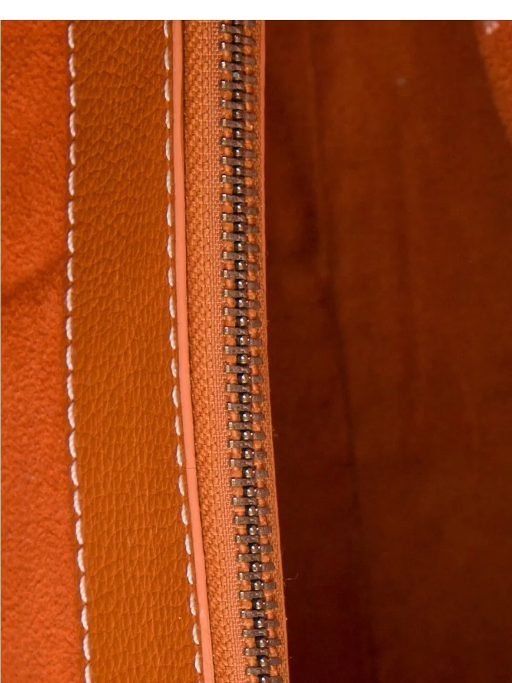 Tod’s Orange Pebbled Leather Top Handle Tote Bag Silver Hardware - Picture 4 of 4